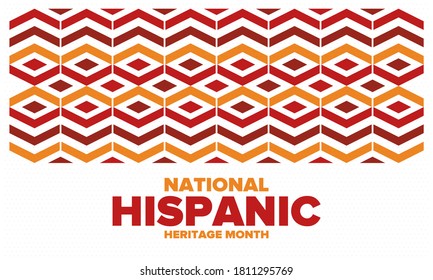 National Hispanic Heritage Month in September and October. Hispanic and Latino Americans culture. Celebrate annual in United States. Poster, card, banner and background. Vector illustration