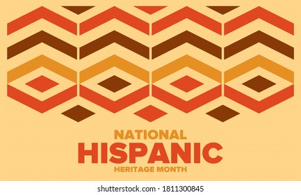 National Hispanic Heritage Month in September and October. Hispanic and Latino Americans culture. Celebrate annual in United States. Poster, card, banner and background. Vector illustration