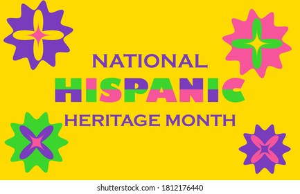 National Hispanic Heritage Month September 15 - October 15. Hispanic and Latino Americans culture. Background, poster, greeting card, banner design. Vector EPS 10