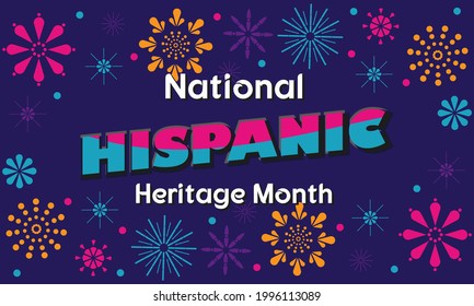 National Hispanic Heritage Month September 15 - October 15. Hispanic and Latino Americans culture. Background, poster, greeting card, banner design. Vector EPS 10