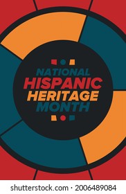 National Hispanic Heritage Month in September and October. Hispanic and Latino Americans culture. Celebrate annual in United States. Poster, card, banner and background. Vector illustration