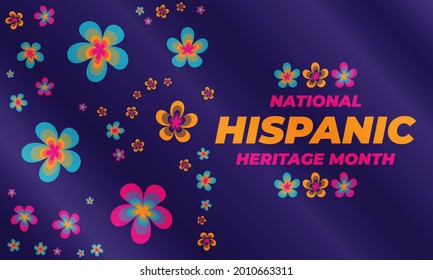 National Hispanic Heritage Month September 15 - October 15. Hispanic and Latino Americans culture. Background, poster, greeting card, banner design. Vector EPS 10