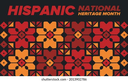 National Hispanic Heritage Month in September and October. Hispanic and Latino Americans culture. Celebrate annual in United States. Poster, card, banner and background. Vector illustration