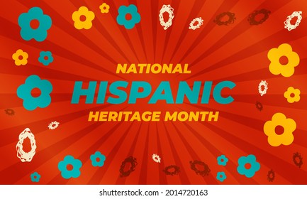 National Hispanic Heritage Month September 15 - October 15. Hispanic and Latino Americans culture. Background, poster, greeting card, banner design. Vector EPS 10