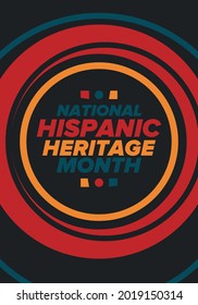 National Hispanic Heritage Month in September and October. Hispanic and Latino Americans culture. Celebrate annual in United States. Poster, card, banner and background. Vector illustration