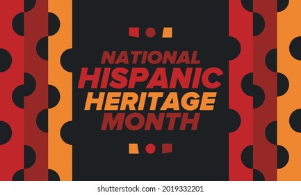 National Hispanic Heritage Month in September and October. Hispanic and Latino Americans culture. Celebrate annual in United States. Poster, card, banner and background. Vector illustration