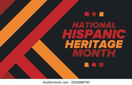 National Hispanic Heritage Month in September and October. Hispanic and Latino Americans culture. Celebrate annual in United States. Poster, card, banner and background. Vector illustration