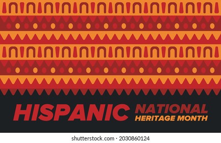 National Hispanic Heritage Month in September and October. Hispanic and Latino Americans culture. Celebrate annual in United States. Poster, card, banner and background. Vector illustration