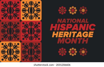 National Hispanic Heritage Month in September and October. Hispanic and Latino Americans culture. Celebrate annual in United States. Poster, card, banner and background. Vector illustration