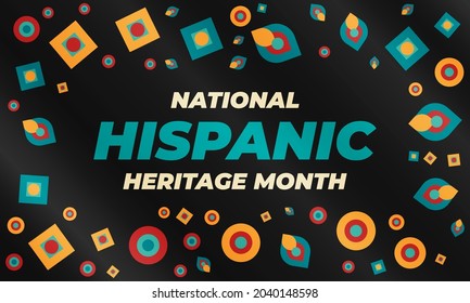 National Hispanic Heritage Month September 15 - October 15. Hispanic and Latino Americans culture. Background, poster, greeting card, banner design. Vector EPS 10