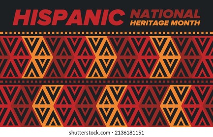 National Hispanic Heritage Month in September and October. Hispanic and Latino Americans culture. Celebrate annual in United States. Poster, card, banner and background. Vector illustration