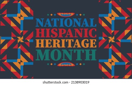 National Hispanic Heritage Month September 15 - October 15. Hispanic and Latino Americans culture. Background, poster, greeting card, banner design. Vector EPS 10