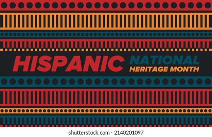 National Hispanic Heritage Month in September and October. Hispanic and Latino Americans culture. Celebrate annual in United States. Poster, card, banner and background. Vector illustration