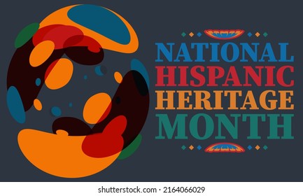 National Hispanic Heritage Month September 15 - October 15. Hispanic and Latino Americans culture. Background, poster, greeting card, banner design. Vector EPS 10