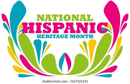 National Hispanic Heritage Month September 15 - October 15. Hispanic and Latino Americans culture. Background, poster, greeting card, banner design. Vector EPS 10