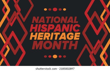 National Hispanic Heritage Month in September and October. Hispanic and Latino Americans culture. Celebrate annual in United States. Poster, card, banner and background. Vector illustration