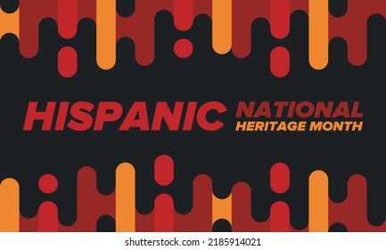 National Hispanic Heritage Month in September and October. Hispanic and Latino Americans culture. Celebrate annual in United States. Poster, card, banner and background. Vector illustration