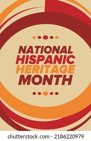 National Hispanic Heritage Month in September and October. Hispanic and Latino Americans culture. Celebrate annual in United States. Poster, card, banner and background. Vector illustration