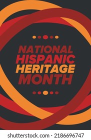 National Hispanic Heritage Month in September and October. Hispanic and Latino Americans culture. Celebrate annual in United States. Poster, card, banner and background. Vector illustration