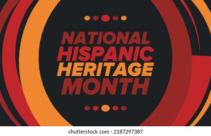 National Hispanic Heritage Month in September and October. Hispanic and Latino Americans culture. Celebrate annual in United States. Poster, card, banner and background. Vector illustration