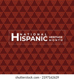 National Hispanic Heritage Monat im September und Oktober. Hispanische und lateinamerikanische Kultur. Feiern Sie jedes Jahr in den Vereinigten Staaten. Poster, Karte, Banner und Hintergrund. Vektorgrafik