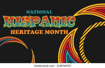 National Hispanic Heritage Month September 15 - October 15. Hispanic and Latino Americans culture. Background, poster, greeting card, banner design. Vector EPS 10