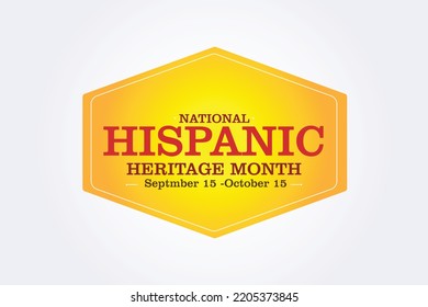 National Hispanic Heritage Month is from September to October. Hispanic and Latino Americans culture illustration vector.