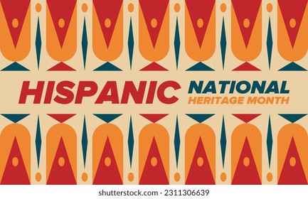 National Hispanic Heritage Month in September and October. Hispanic and Latino Americans culture. Celebrate annual in United States. Poster, card, banner and background. Vector illustration