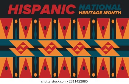 National Hispanic Heritage Month in September and October. Hispanic and Latino Americans culture. Celebrate annual in United States. Poster, card, banner and background. Vector illustration