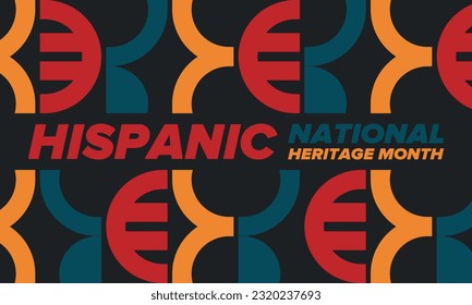 National Hispanic Heritage Month in September and October. Hispanic and Latino Americans culture. Celebrate annual in United States. Poster, card, banner and background. Vector illustration