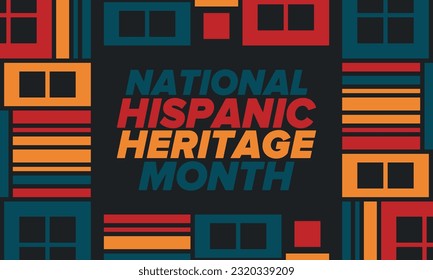 National Hispanic Heritage Month in September and October. Hispanic and Latino Americans culture. Celebrate annual in United States. Poster, card, banner and background. Vector illustration