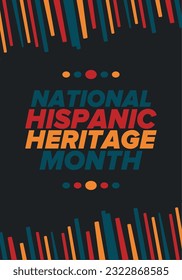 National Hispanic Heritage Month in September and October. Hispanic and Latino Americans culture. Celebrate annual in United States. Poster, card, banner and background. Vector illustration