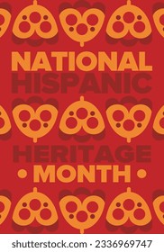 National Hispanic Heritage Month in September and October. Hispanic and Latino Americans culture. Celebrate annual in United States. Poster, card, banner and background. Vector illustration