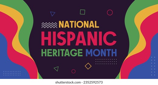 National Hispanic Heritage Month in September and October. Hispanic and Latino Americans culture. Celebrate annual in United States. Poster, card, banner and background.