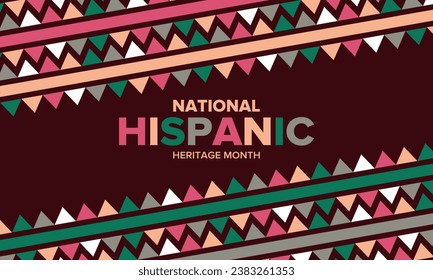 National Hispanic Heritage Month in September and October. Hispanic and Latino Americans culture. Celebrate annual in United States. Poster, card, banner and background. Vector illustration