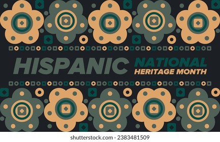 National Hispanic Heritage Month in September and October. Hispanic and Latino Americans culture. Celebrate annual in United States. Poster, card, banner and background. Vector illustration