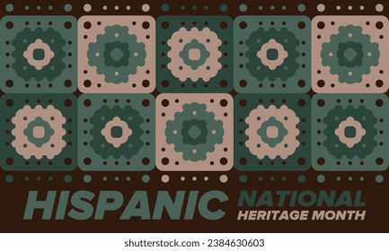 National Hispanic Heritage Month in September and October. Hispanic and Latino Americans culture. Celebrate annual in United States. Poster, card, banner and background. Vector illustration