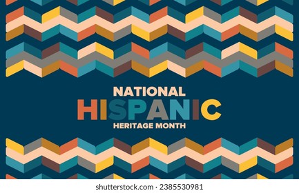 National Hispanic Heritage Month in September and October. Hispanic and Latino Americans culture. Celebrate annual in United States. Poster, card, banner and background. Vector illustration