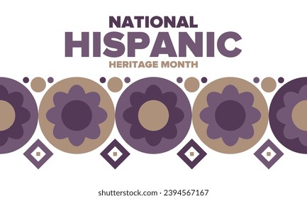 National Hispanic Heritage Month in September and October. Hispanic and Latino Americans culture. Celebrate annual in United States. Poster, card, banner and background. Vector illustration