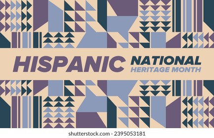 National Hispanic Heritage Month in September and October. Hispanic and Latino Americans culture. Celebrate annual in United States. Poster, card, banner and background. Vector illustration