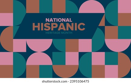 Mes del Patrimonio Nacional Hispano en septiembre y octubre. Cultura hispánica y latinoamericana. Celebrar anualmente en Estados Unidos. Cartel, tarjeta, cartel y fondo. Ilustración del vector