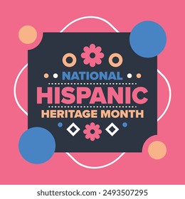 National Hispanic Heritage Month in September and October. Hispanic and Latino Americans culture. Celebrate annual in United States. Poster, card, banner and background. Vector illustration