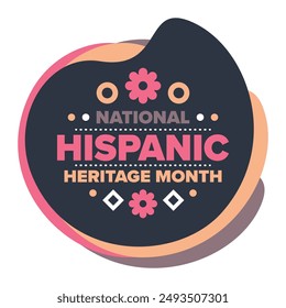 National Hispanic Heritage Month in September and October. Hispanic and Latino Americans culture. Celebrate annual in United States. Poster, card, banner and background. Vector illustration