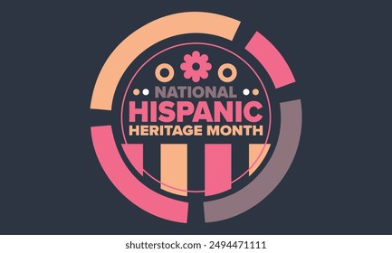 National Hispanic Heritage Month in September and October. Hispanic and Latino Americans culture. Celebrate annual in United States. Poster, card, banner and background. Vector illustration