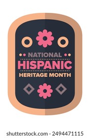 National Hispanic Heritage Month in September and October. Hispanic and Latino Americans culture. Celebrate annual in United States. Poster, card, banner and background. Vector illustration