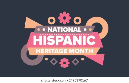 National Hispanic Heritage Month in September and October. Hispanic and Latino Americans culture. Celebrate annual in United States. Poster, card, banner and background. Vector illustration