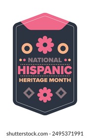 National Hispanic Heritage Month in September and October. Hispanic and Latino Americans culture. Celebrate annual in United States. Poster, card, banner and background. Vector illustration