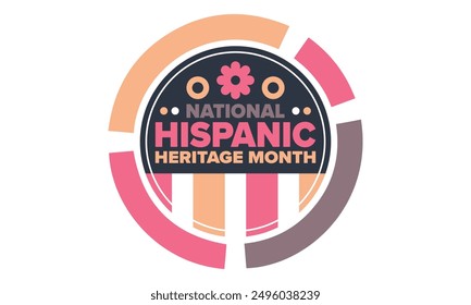 National Hispanic Heritage Month in September and October. Hispanic and Latino Americans culture. Celebrate annual in United States. Poster, card, banner and background. Vector illustration