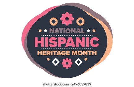 National Hispanic Heritage Month in September and October. Hispanic and Latino Americans culture. Celebrate annual in United States. Poster, card, banner and background. Vector illustration