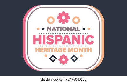 National Hispanic Heritage Month in September and October. Hispanic and Latino Americans culture. Celebrate annual in United States. Poster, card, banner and background. Vector illustration